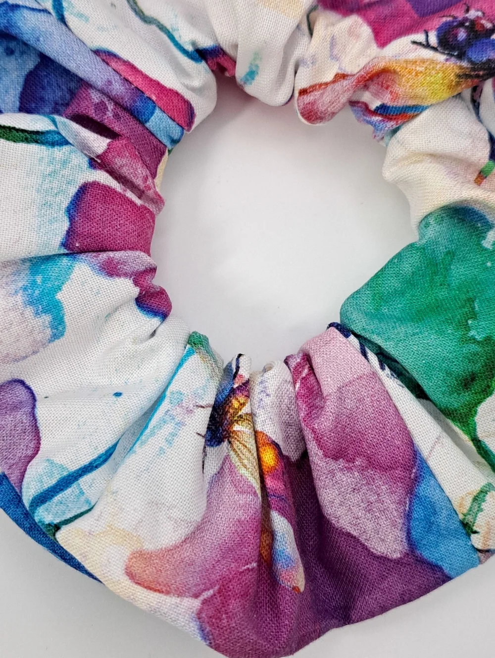 Multicolor Watercolor Print Hair Tie Scrunchie Cotton Women's Accessory